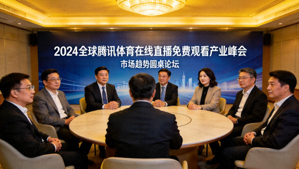 2024全球腾讯体育在线直播免费观看产业峰会现场，多位行业领袖在圆桌论坛上讨论市场趋势